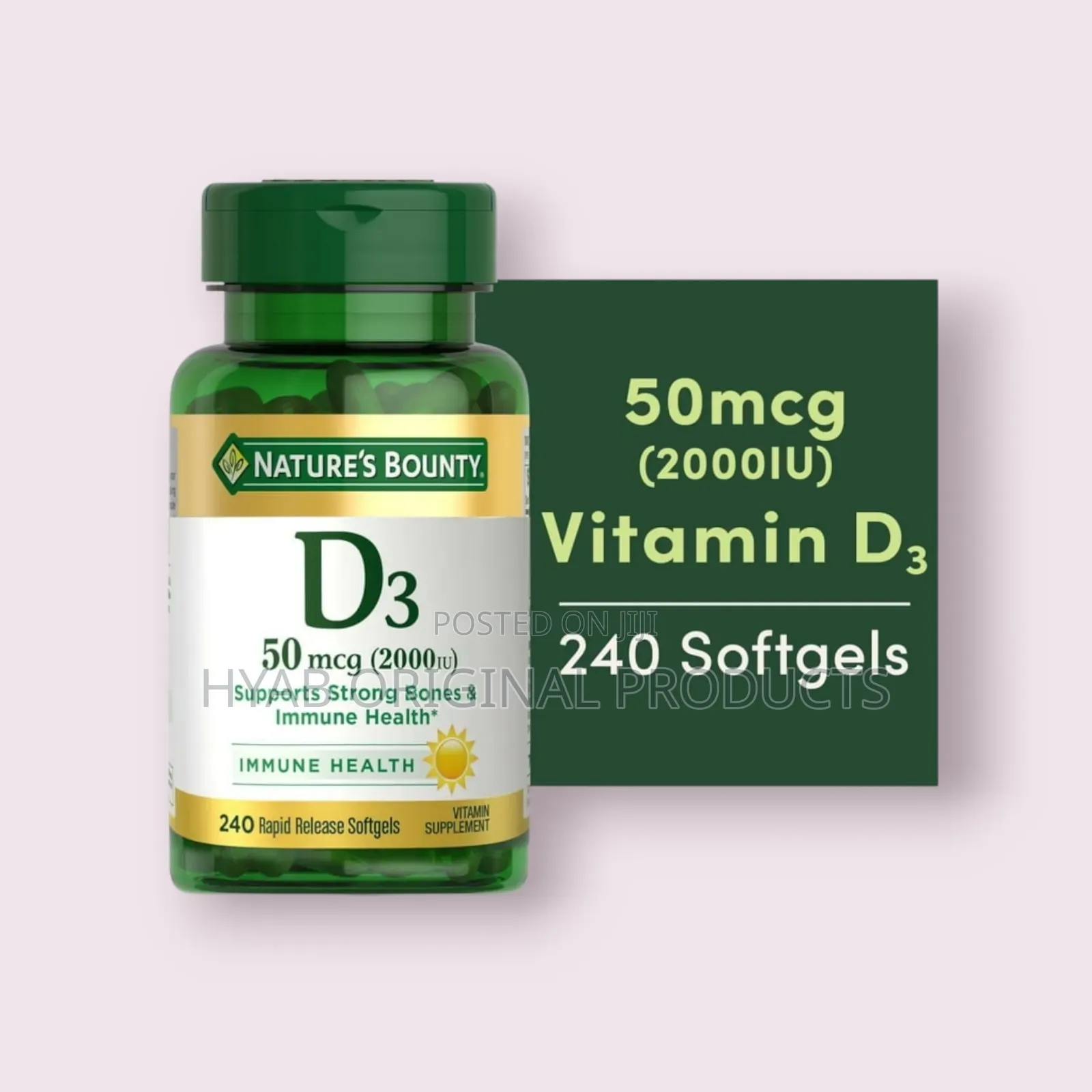 Nature's Bounty Vitamin D3 50 MCG 2000 Iu Softgels, Immune Bone