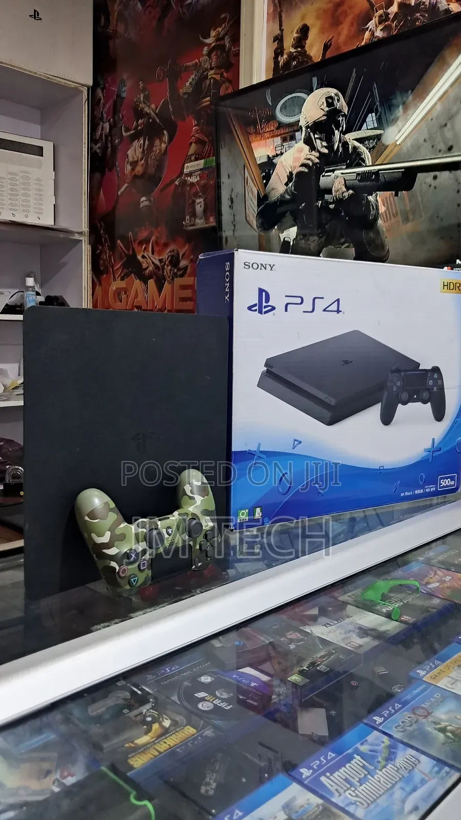 Ps4 Slim 1000gb ከ 20 ጌሞች ጋር የተጫነበት