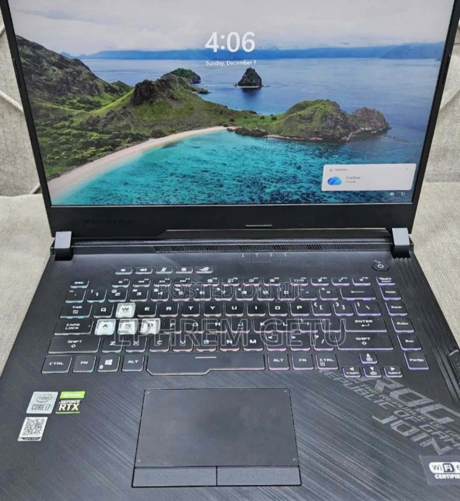 New Laptop Asus ROG Strix G15 16GB Intel Core i7 SSD 512GB