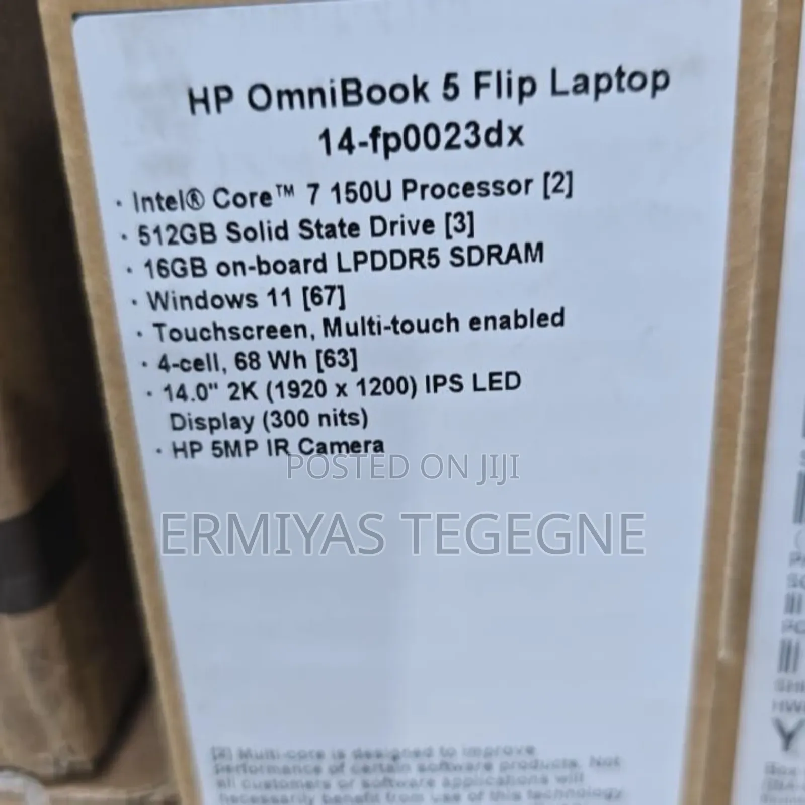 New Laptop HP OmniBook 7 14" 16GB Intel Core Ultra 7 SSD 512GB