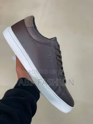 Brown Zara Leather Sneakers With a White Sole