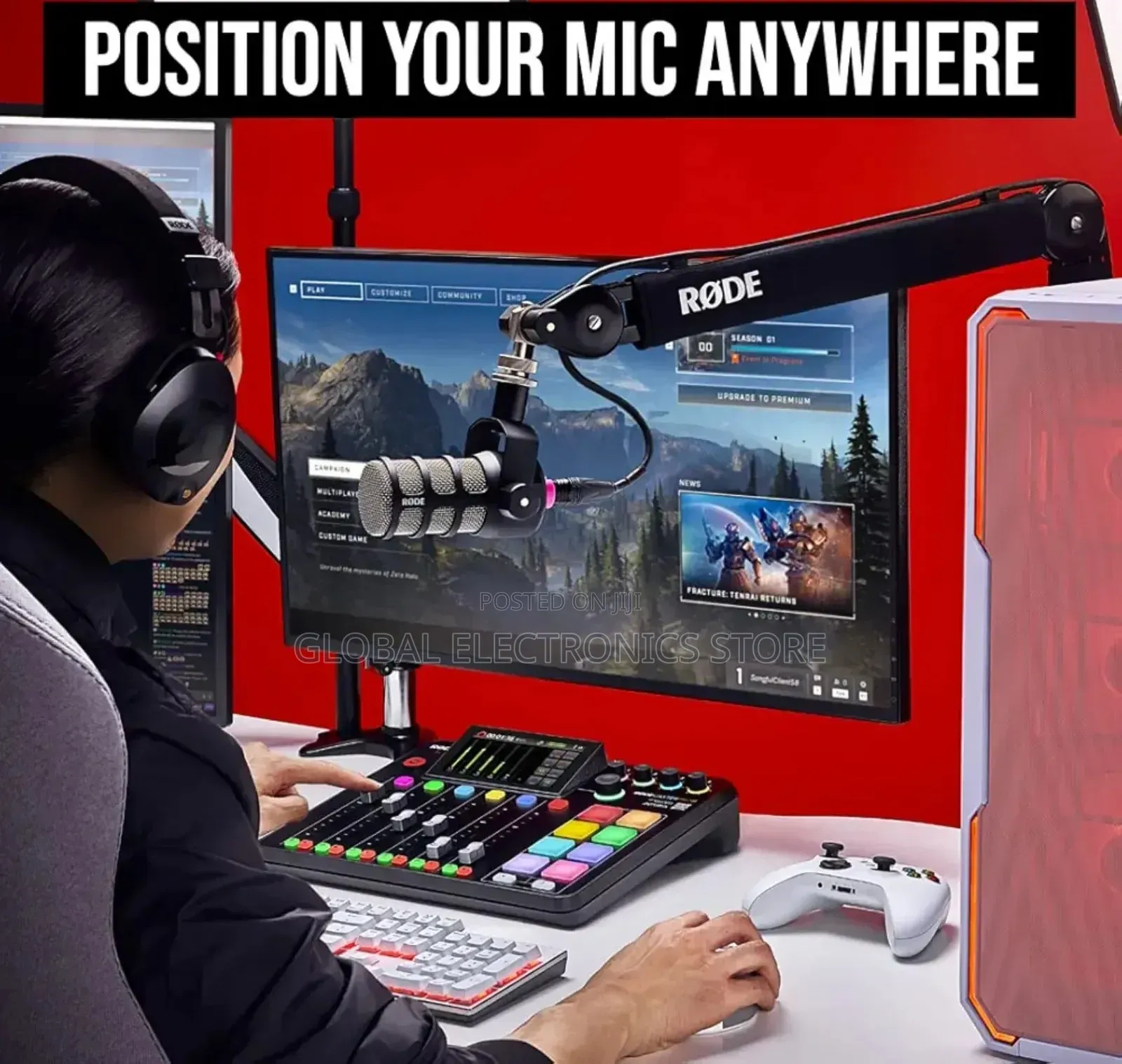 Rode Psa1+ Pro Studio Boom/Arm Bundle With Neutrik 10' Xlr Cable