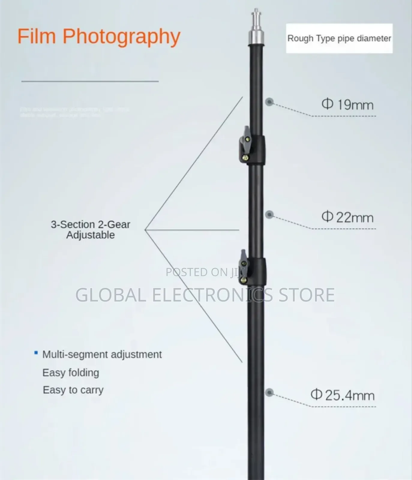 Generic Light Stand Tripod (Max 2 Meter )