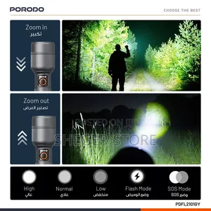 Orginal Porodo Rechargeable Durable Flashlight