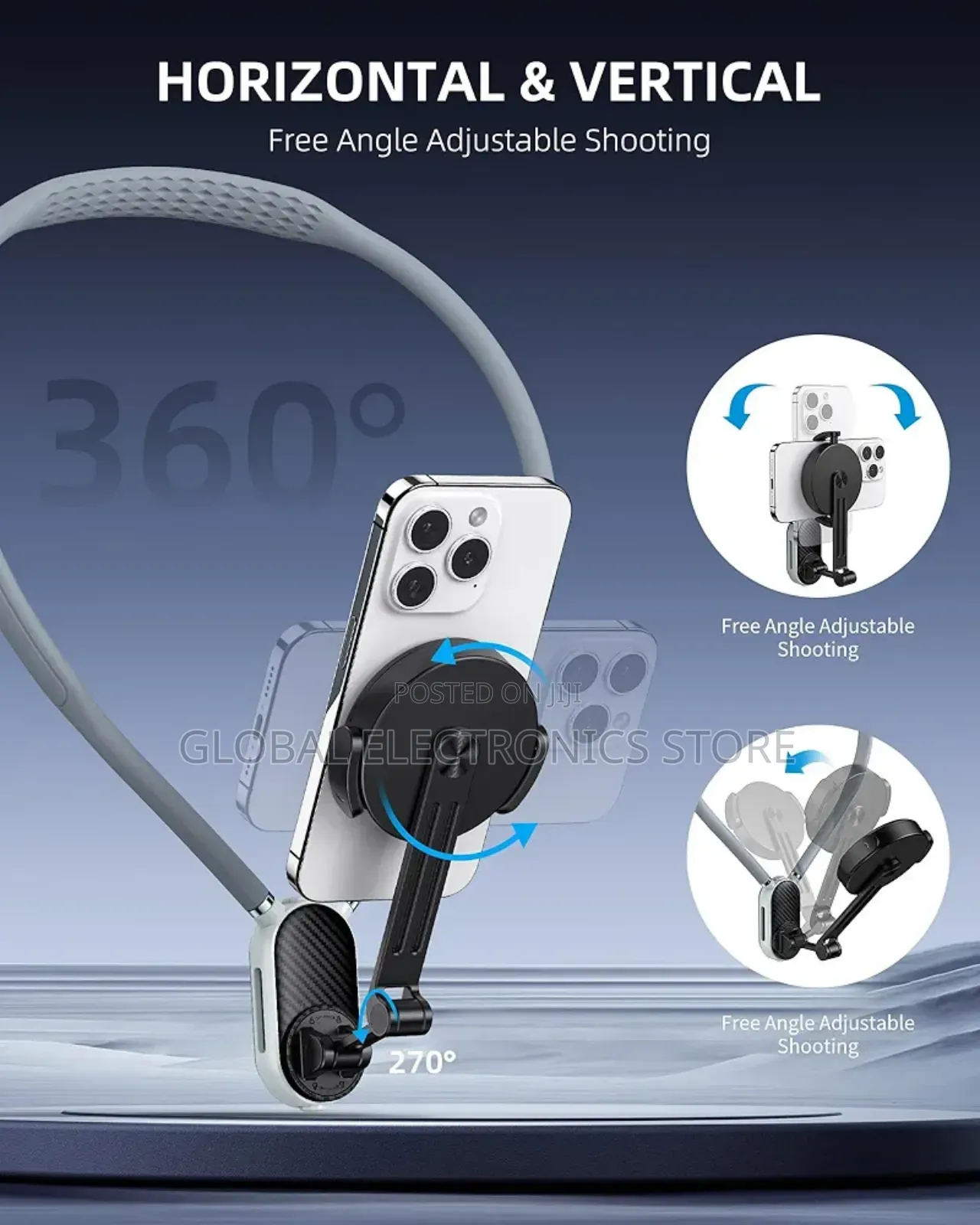 2 in 1 Jmary Mg-02 Magnetic Neck Holder for Action Camera Phone