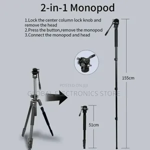 Jmary Ks355+Hg60 DSLR Ildc Camera 2-in-1 Monopod Tripod