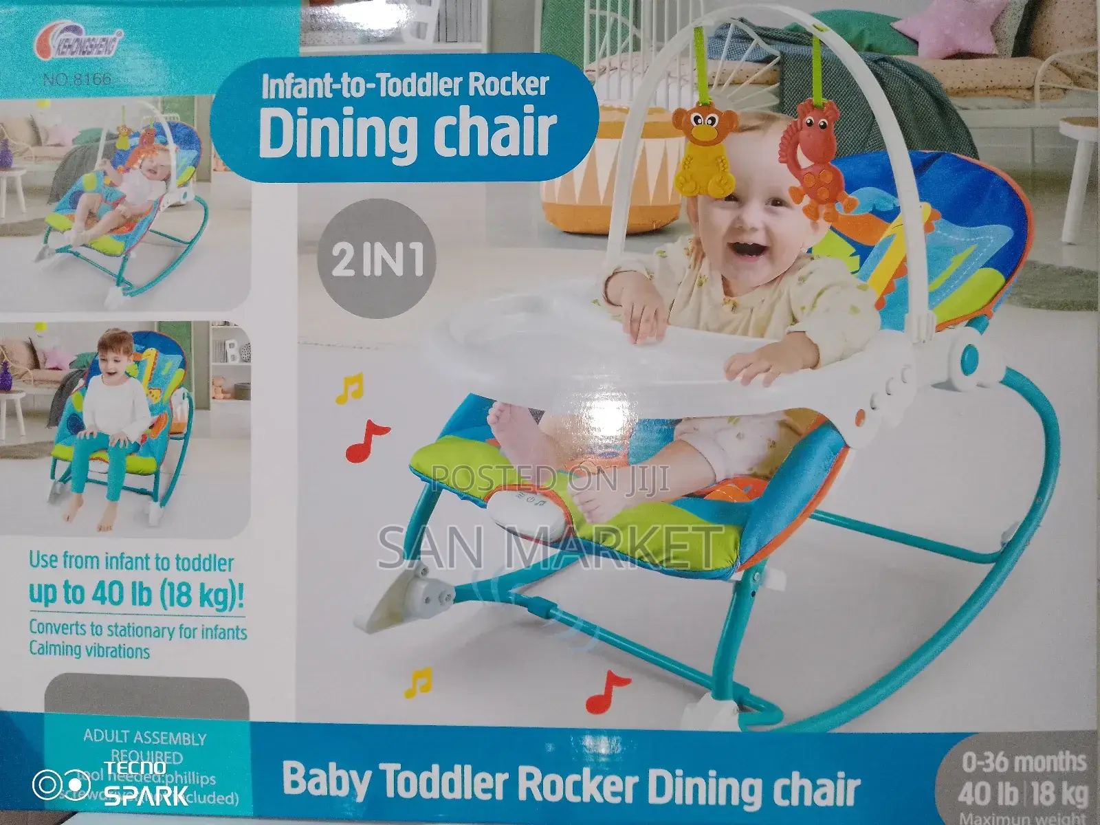 2in 1 Infant to Toddler Rocker Dining Chair