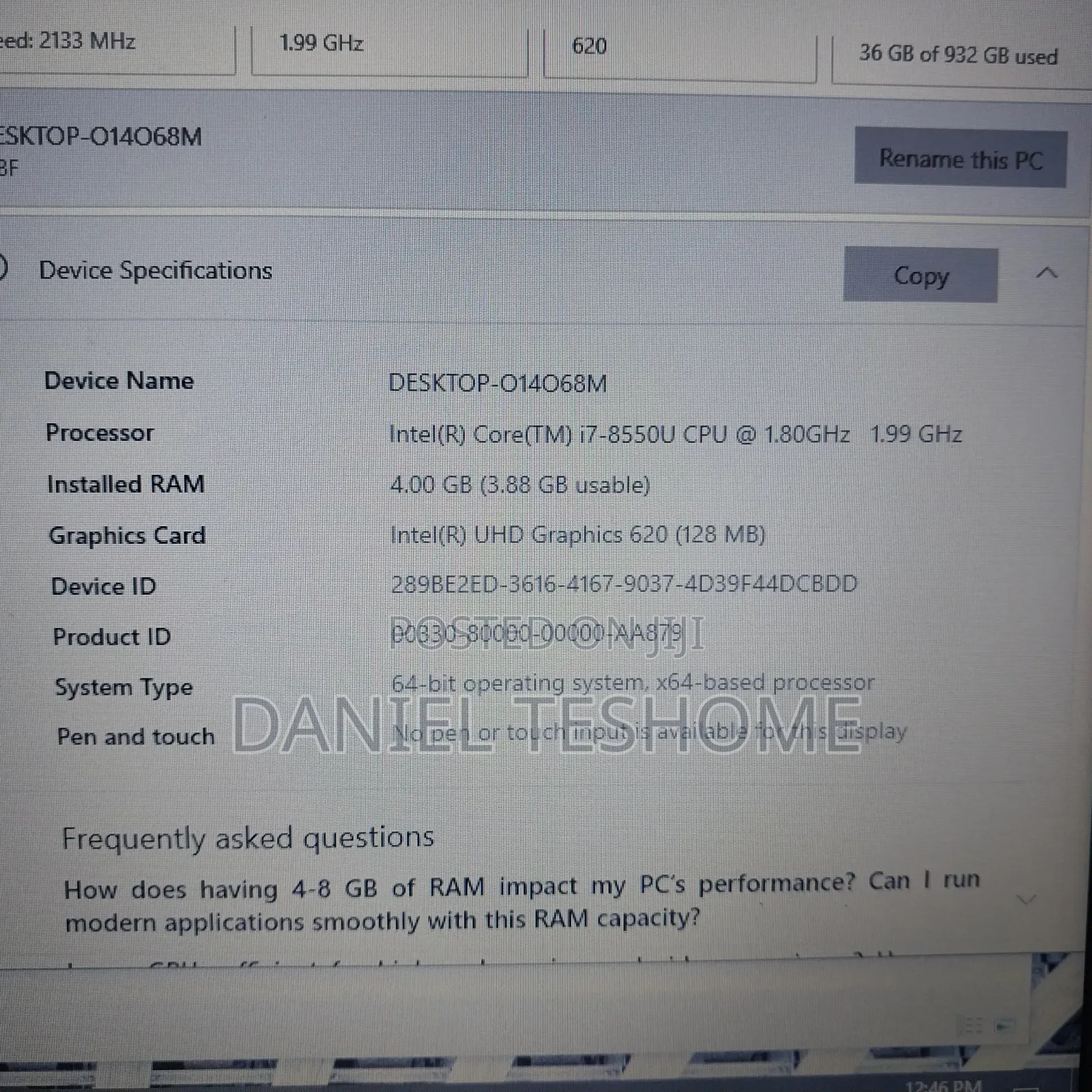 Laptop Lenovo Ideapad 3 4GB Intel Core I7 HDD 1T