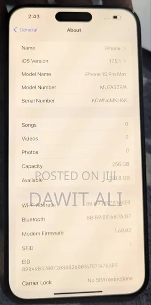 Apple iPhone 15 Pro Max 256 GB Blue