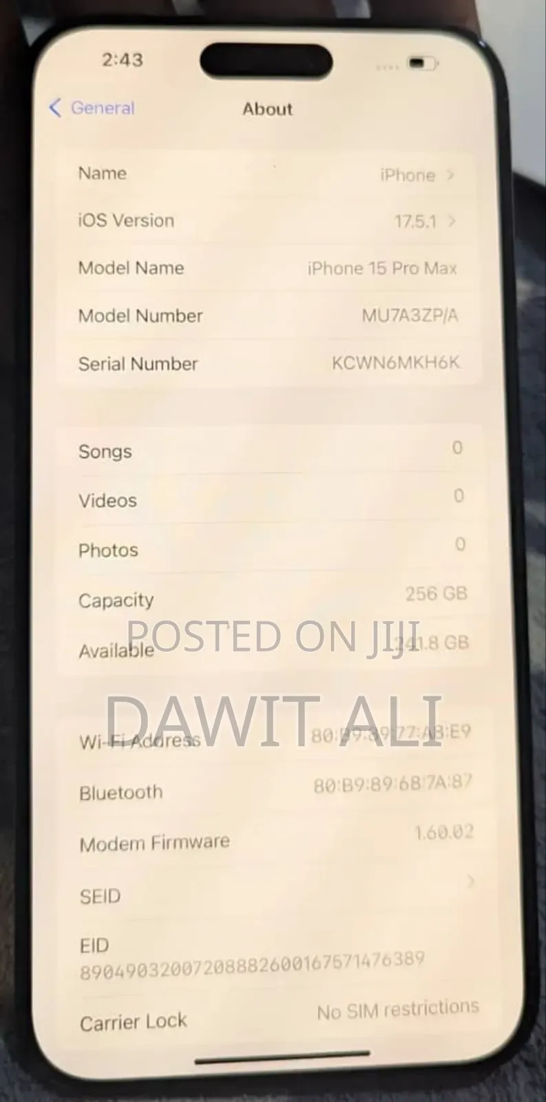 Apple iPhone 15 Pro Max 256 GB Blue