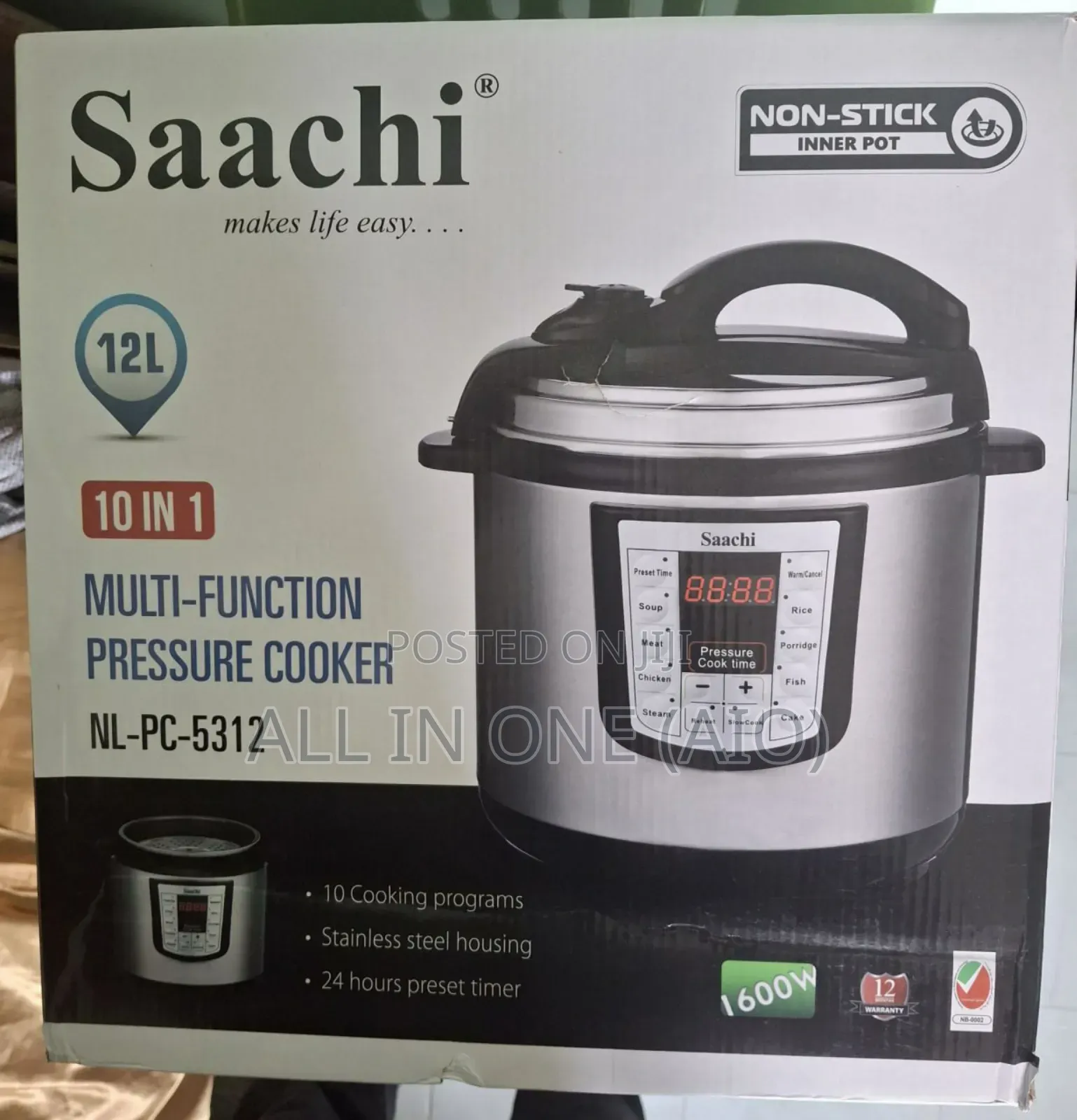 Saachi 12l Electric Pressure Cooker-Nl-Pc-5312