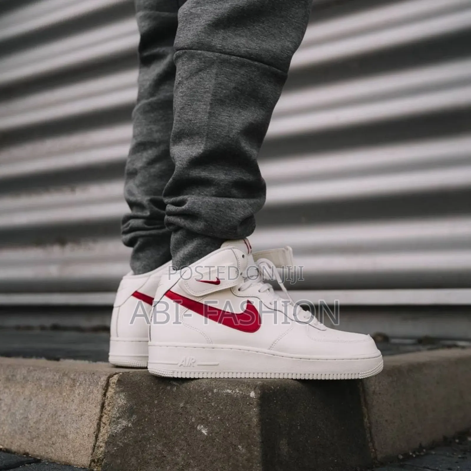 Nike Af1 High White-Red Shoes