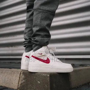 Photo - Nike Af1 High White-Red Shoes