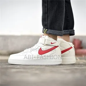Nike Af1 High White-Red Shoes
