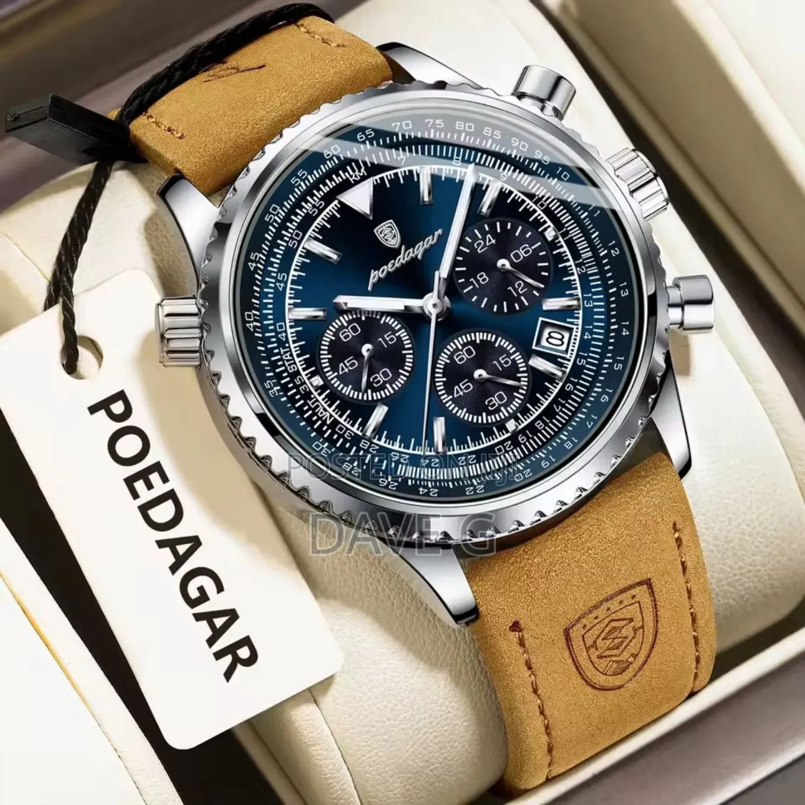 Poedagar Luxury for Man Waterproof Date Men Watch Sports Leather