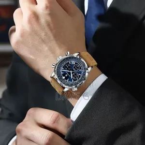 Poedagar Luxury for Man Waterproof Date Men Watch Sports Leather