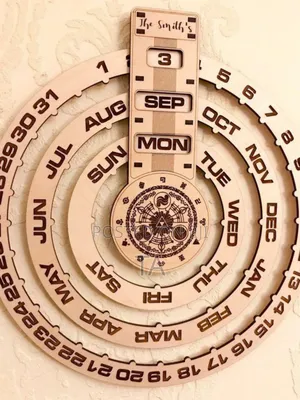 Wooden Manual Calendar