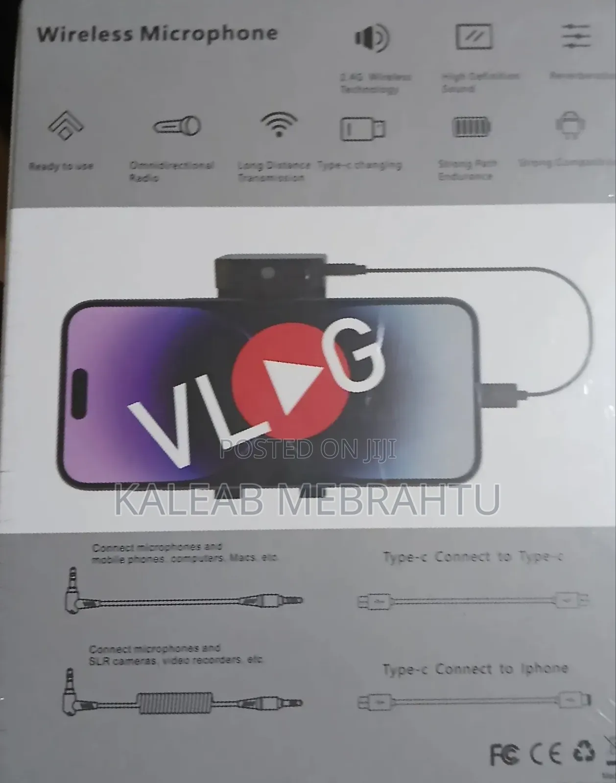 K 205 Wireless Dual Microphone Noise Reduction Type-C +iPhone +Cameras