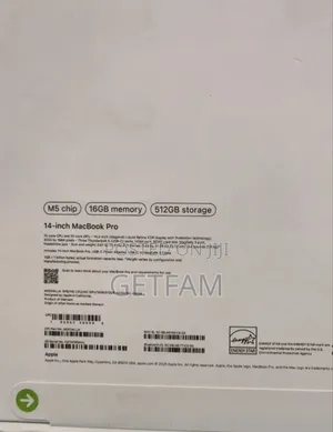 New Laptop Apple Macbook Pro 2025 M5 14-Inch 16GB Apple M5 SSD 512GB