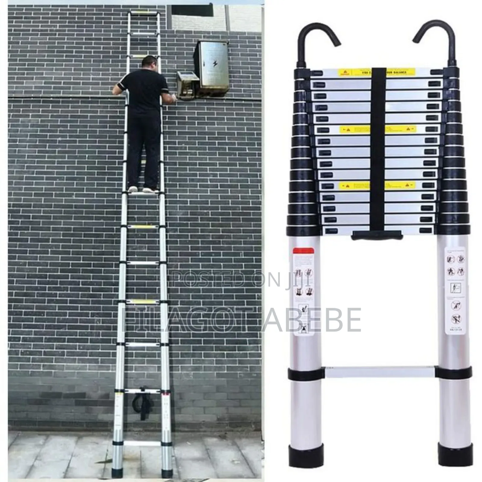Multi-purpose Stainless Steel Telescopic Ladder