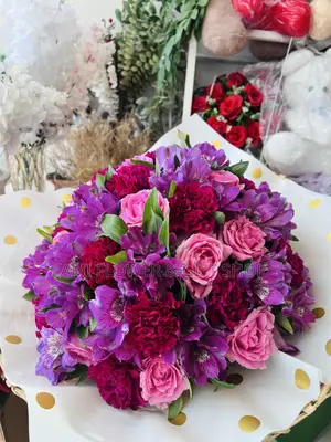 Beautiful Mixed Flower Bouquet – Roses Purple Flowers
