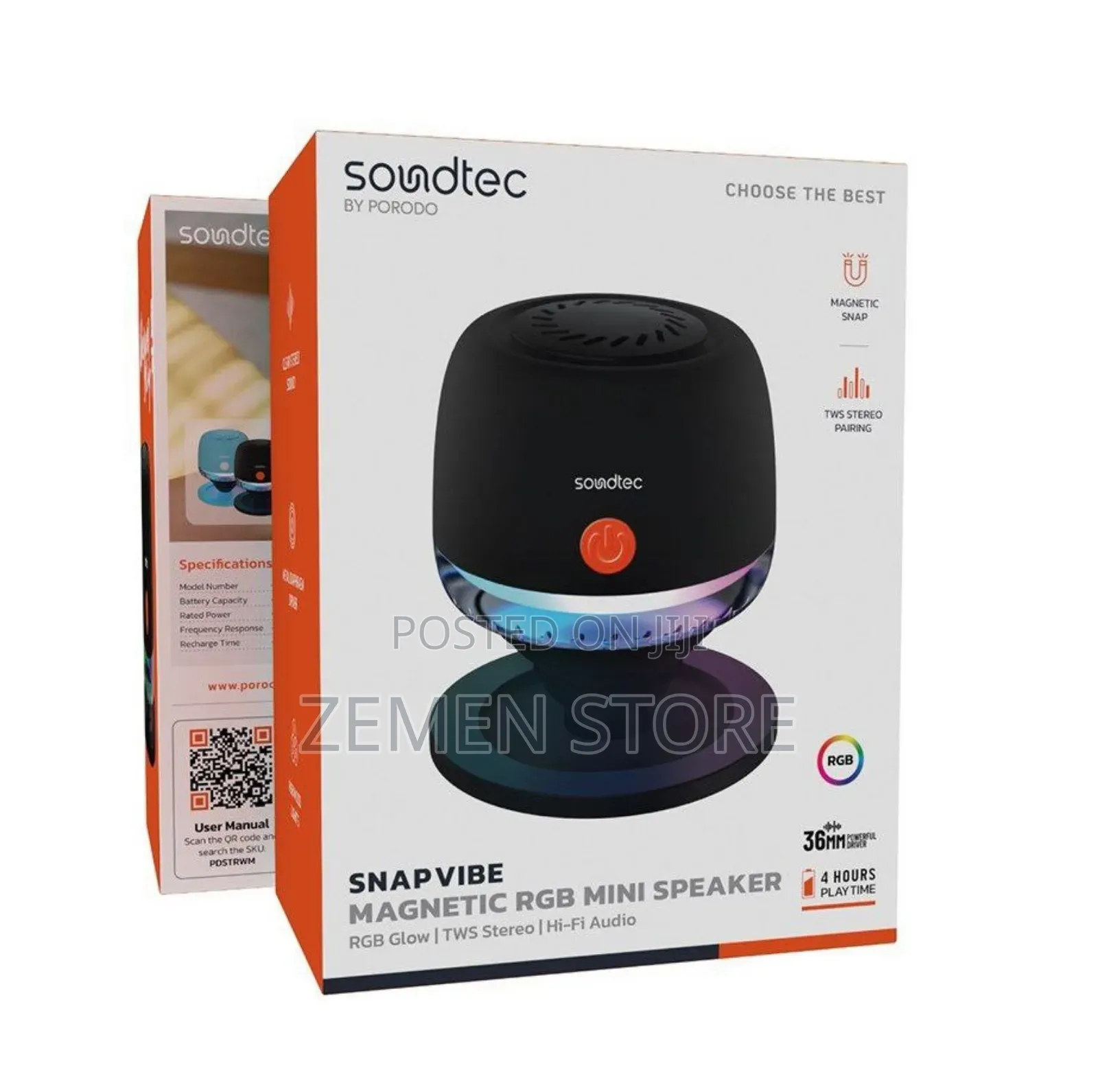 ጥራት ያለው ሚኒ ስፒከር | Magnetic RGB Mini Speaker