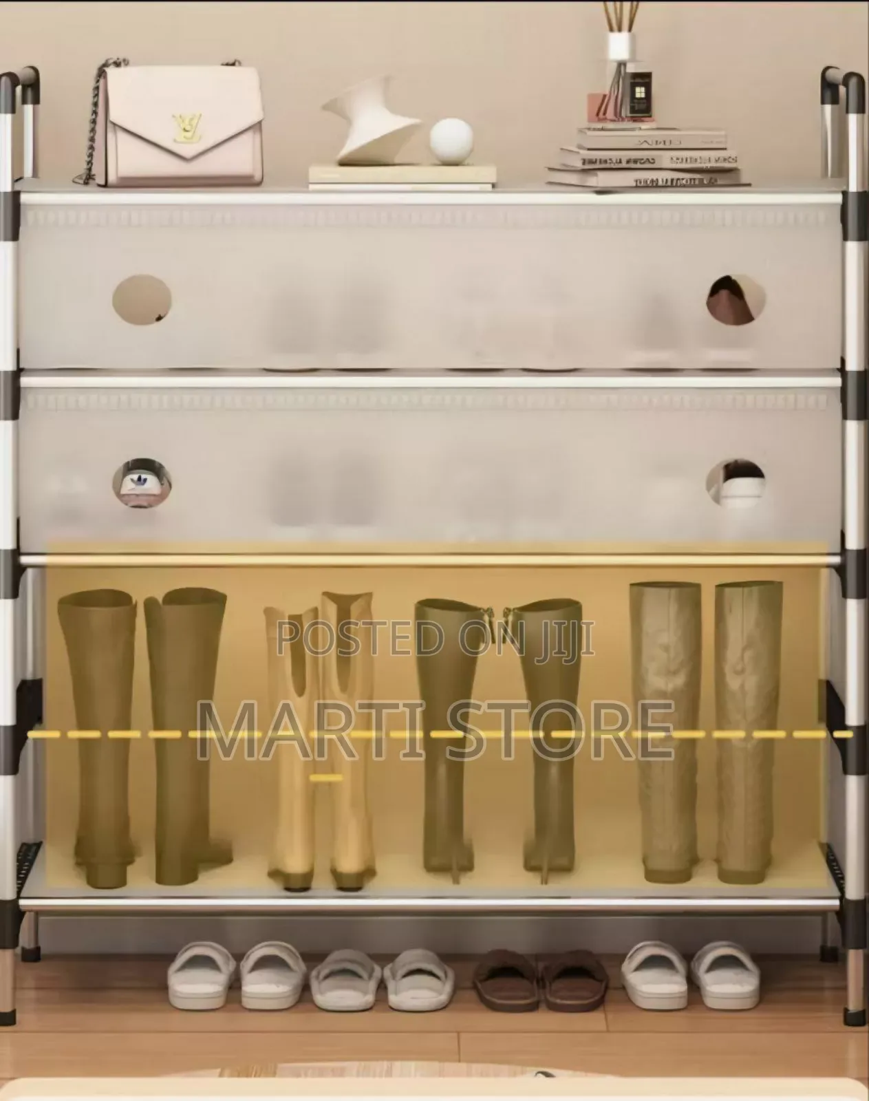 Multi-Functional Storage Unit Shoe and Hat Rack