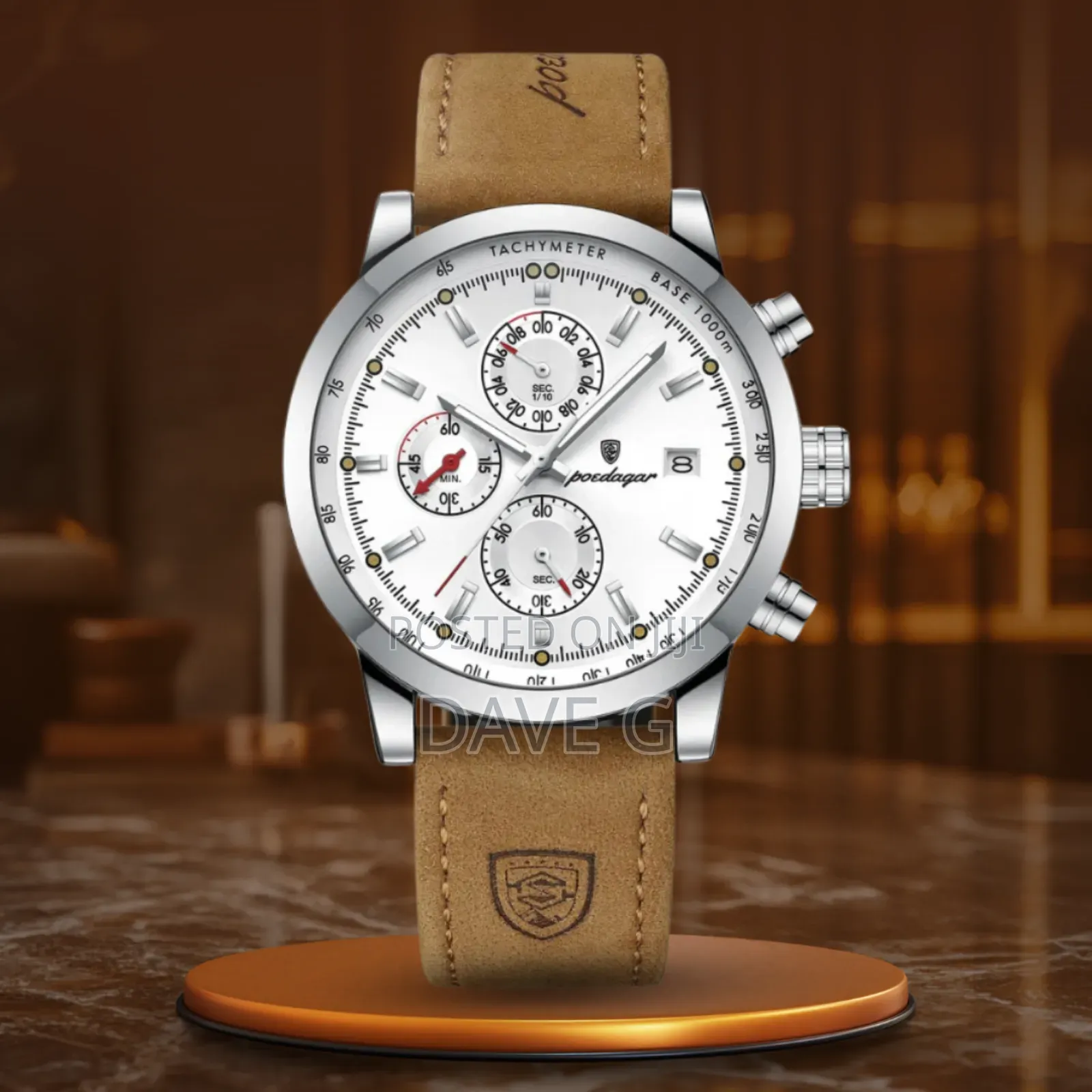 Poedagar Luxury Fashion Leather Wristwatch