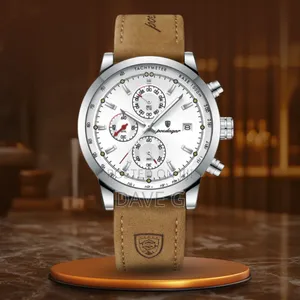 Poedagar Luxury Fashion Leather Wristwatch