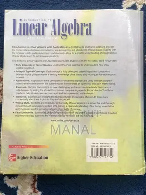 Introduction to Linear Algebra – Defranza Gagliardi (Used)
