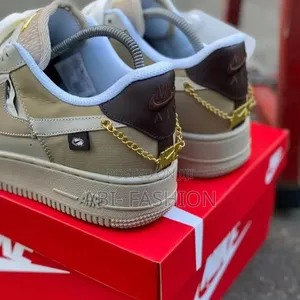 Nike Air Force 1 Tan Bling Shoes