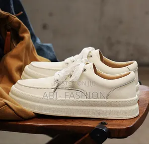 Leather Platform Lace Up Casual Sneakers Shoes