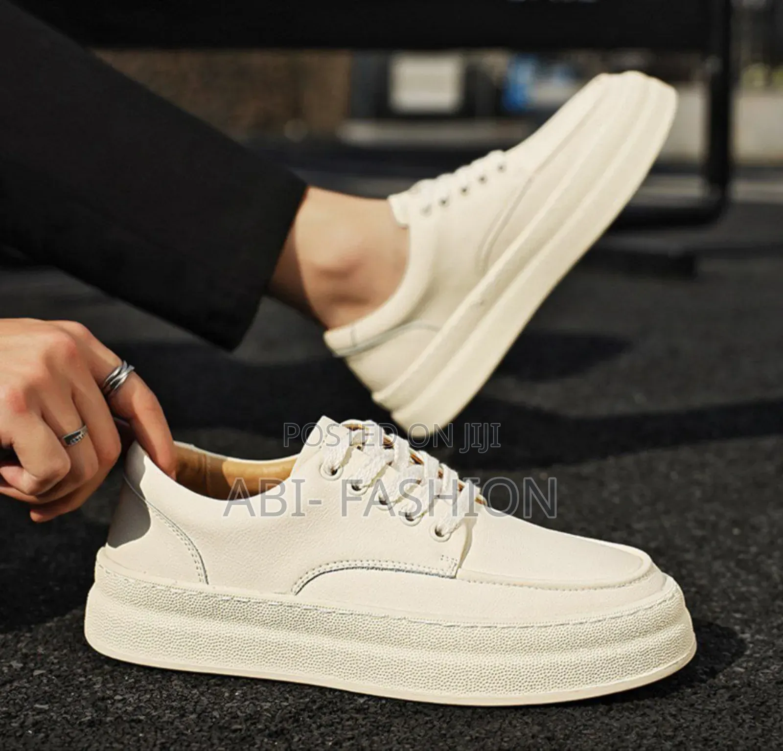 Leather Platform Lace Up Casual Sneakers Shoes