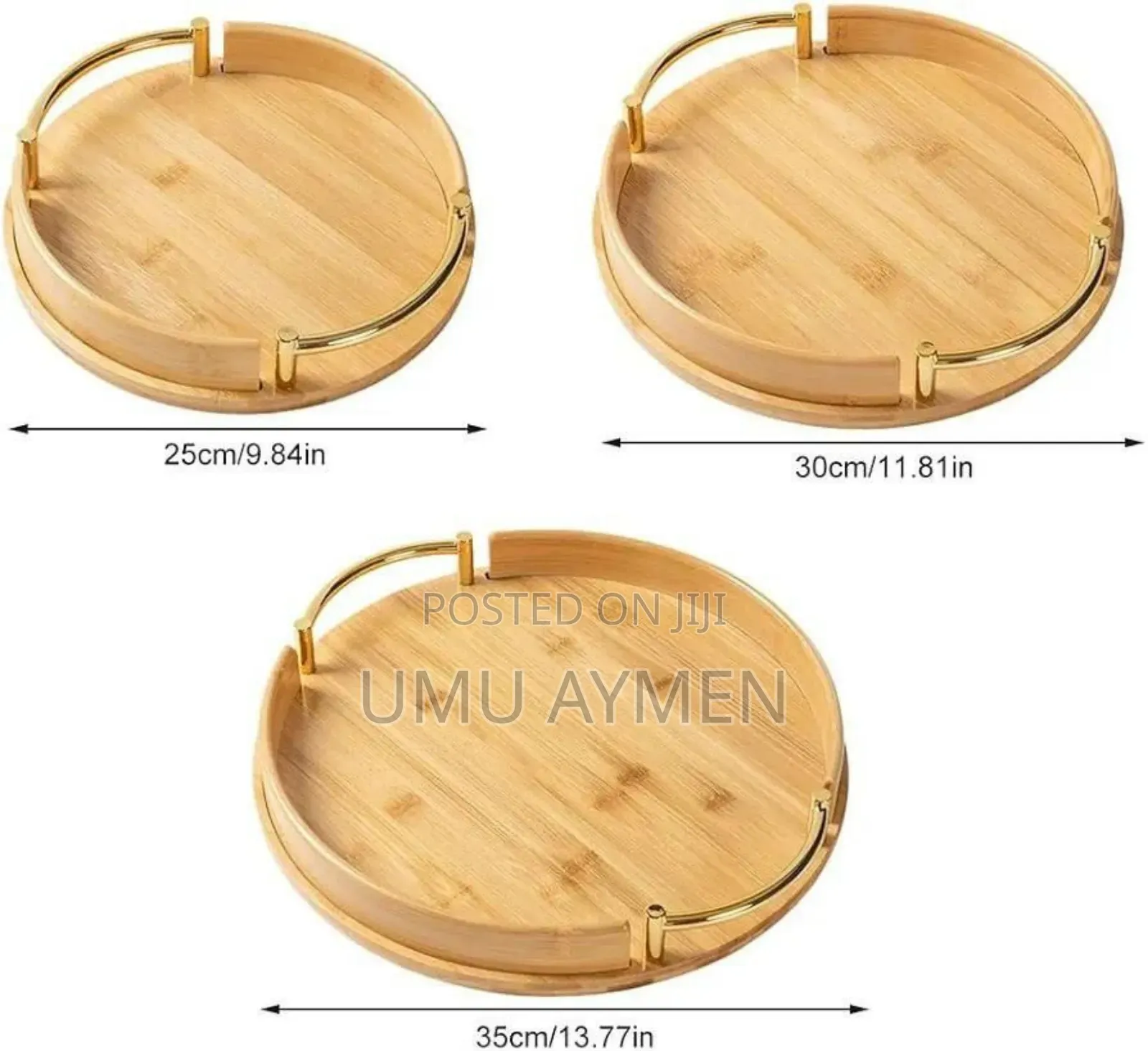 3 Pcs Bamboo Pallet Food Tray