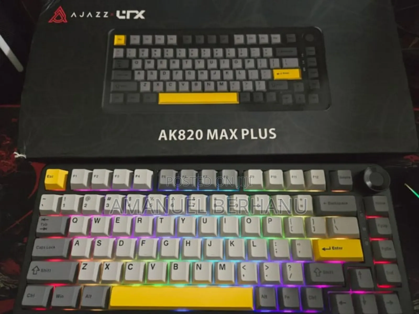 Ajazz Ak820 Max Plus Mechanical Keyboard, Rgb, Tri Mod 8000mah Battery