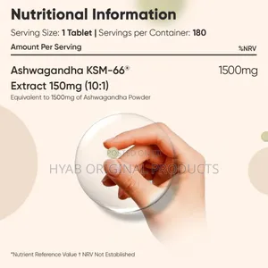 KSM -66 Ashwagandha , 180 Tablets( 6 Month Suply)