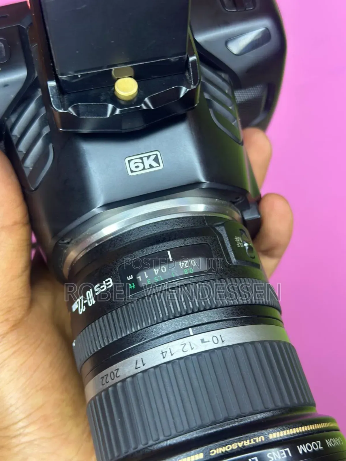 Black Magic Cinematic Camera .10-22mm Lens 3 Batteries Charger