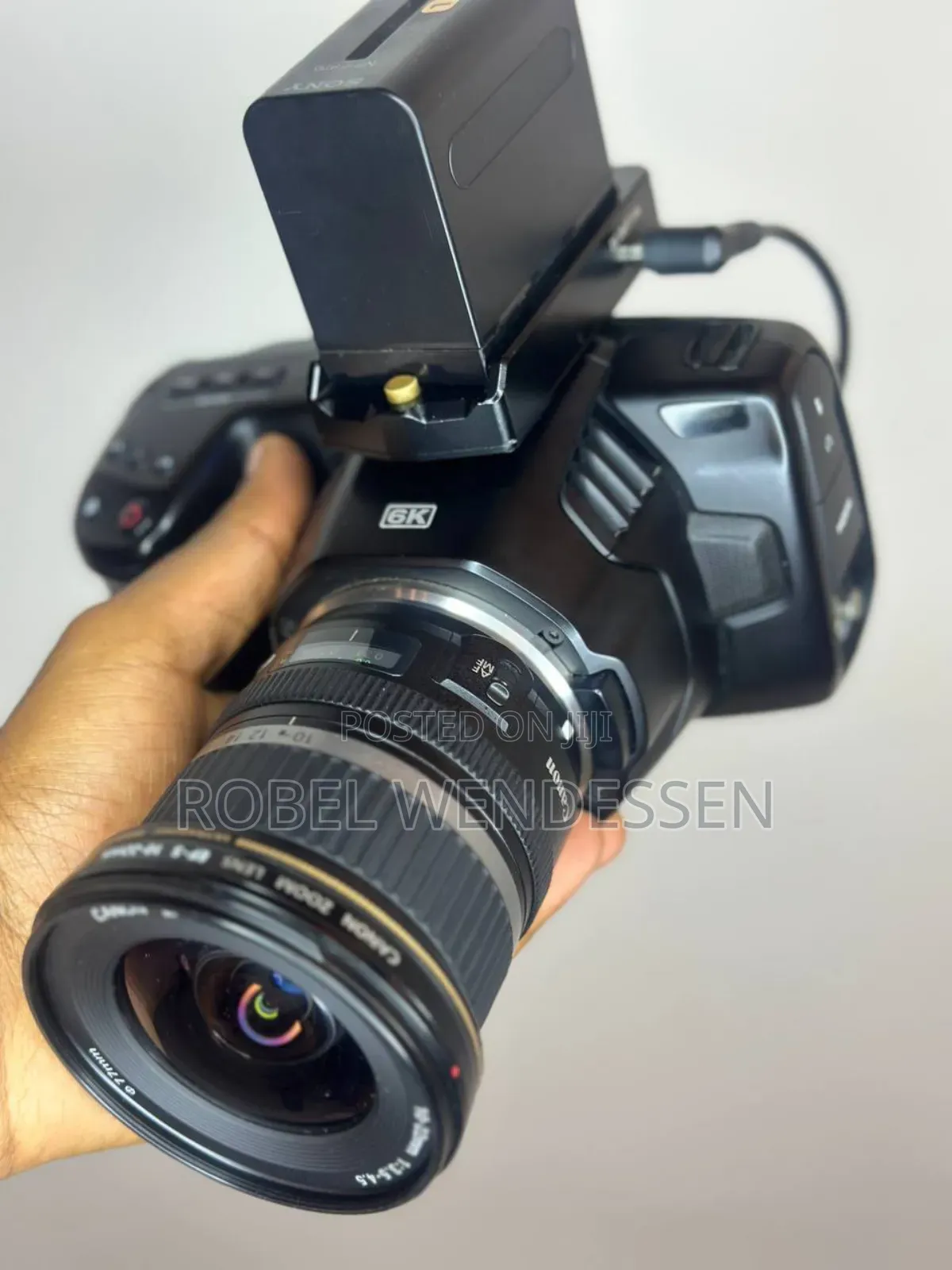 Black Magic Cinematic Camera .10-22mm Lens 3 Batteries Charger