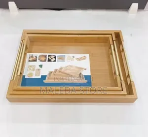 3 Pcs Bamboo Pallet Food Tray
