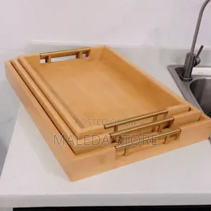 3 Pcs Bamboo Pallet Food Tray