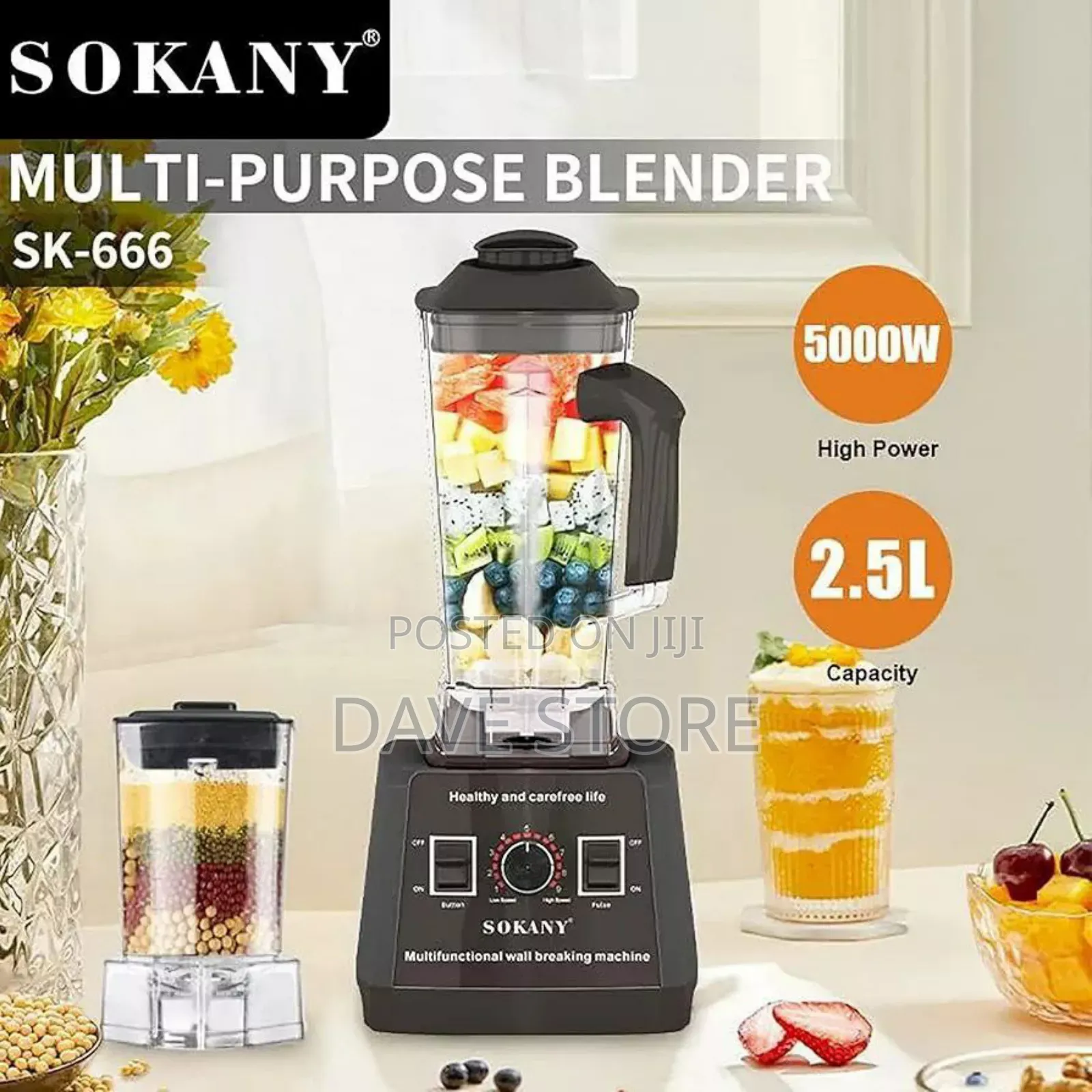2-in-1 Function Sokany Smoothie Blender