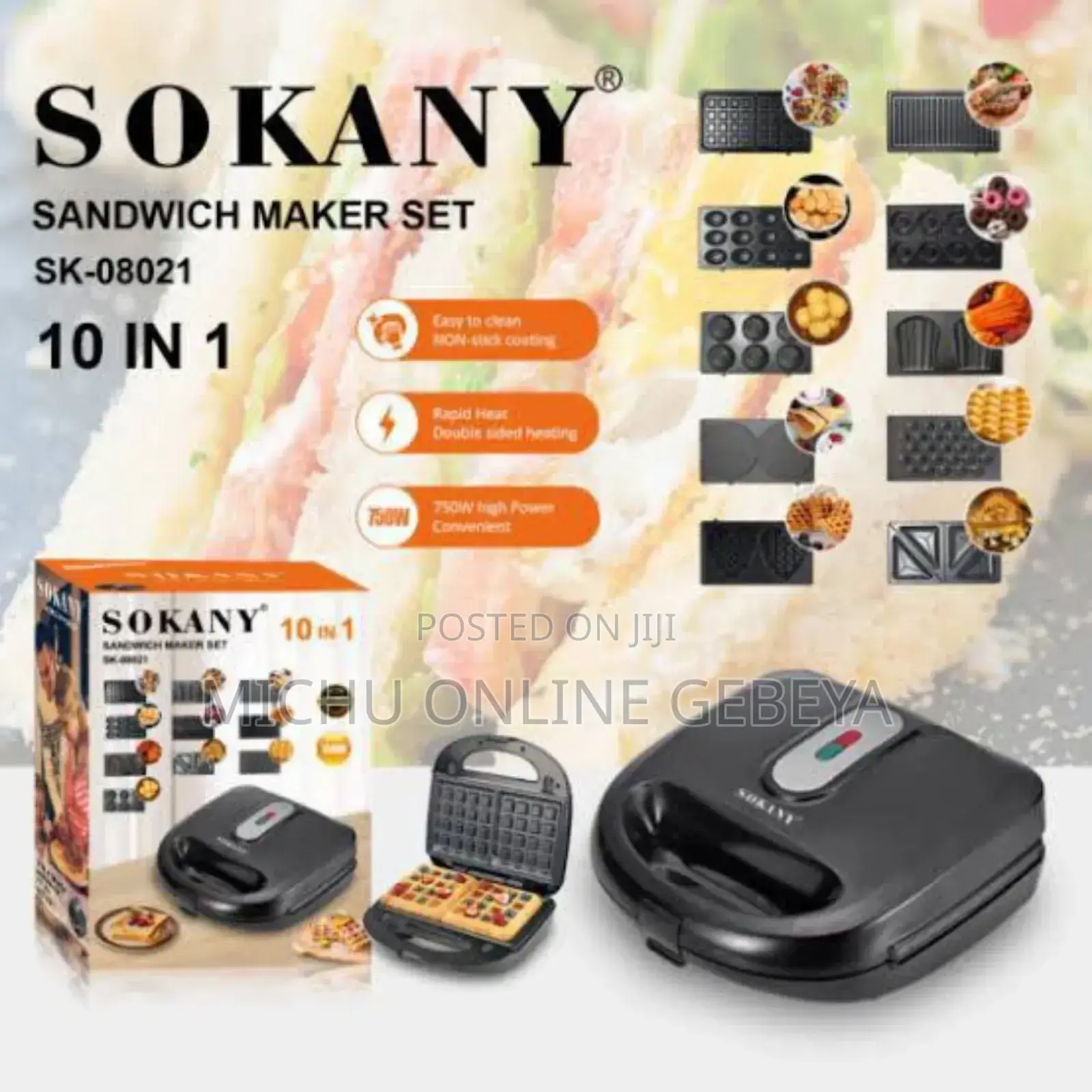 Sokany 10 in 1 Multi Snacks Maker/ Free Delivery