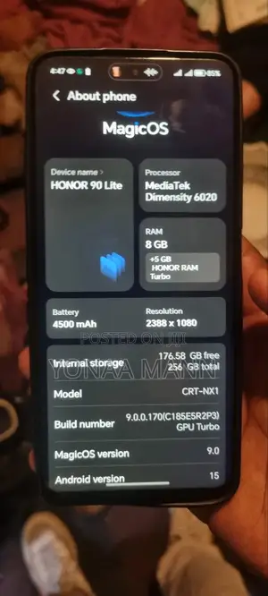 New Honor 90 Lite 256 GB Black