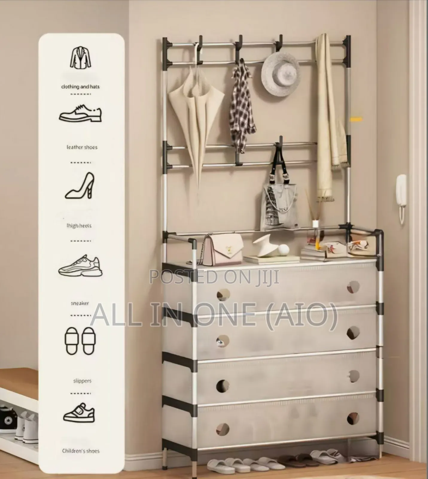 Multi-Functional Storage Unit Shoe and Hat Rack