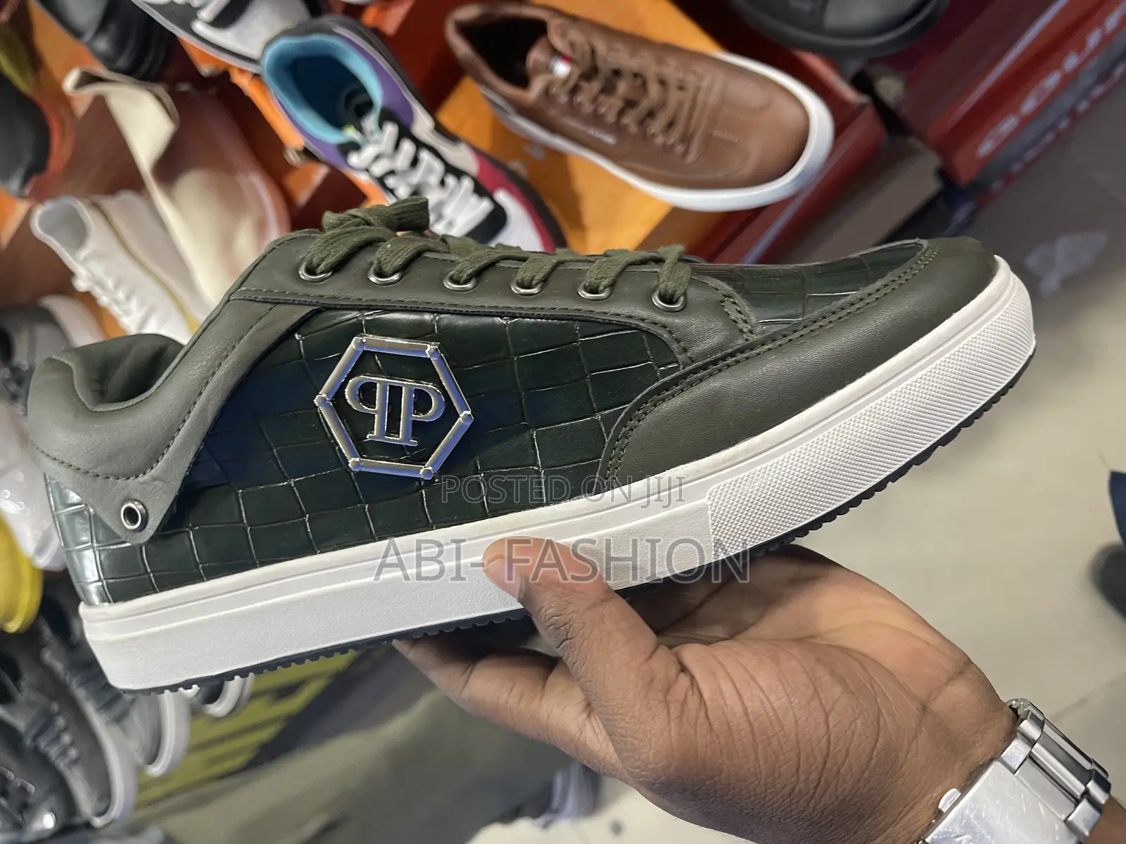 Philipp Plein Python Lo-Top Olive Green