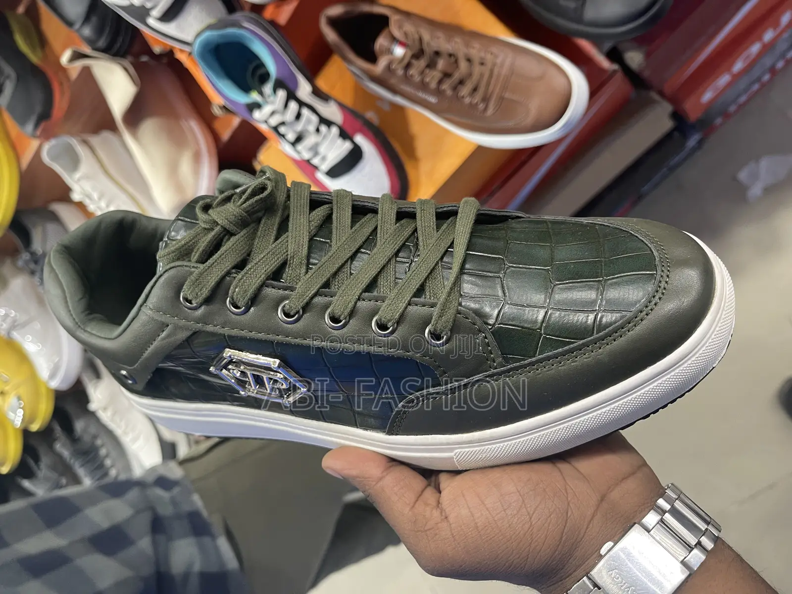 Philipp Plein Python Lo-Top Olive Green