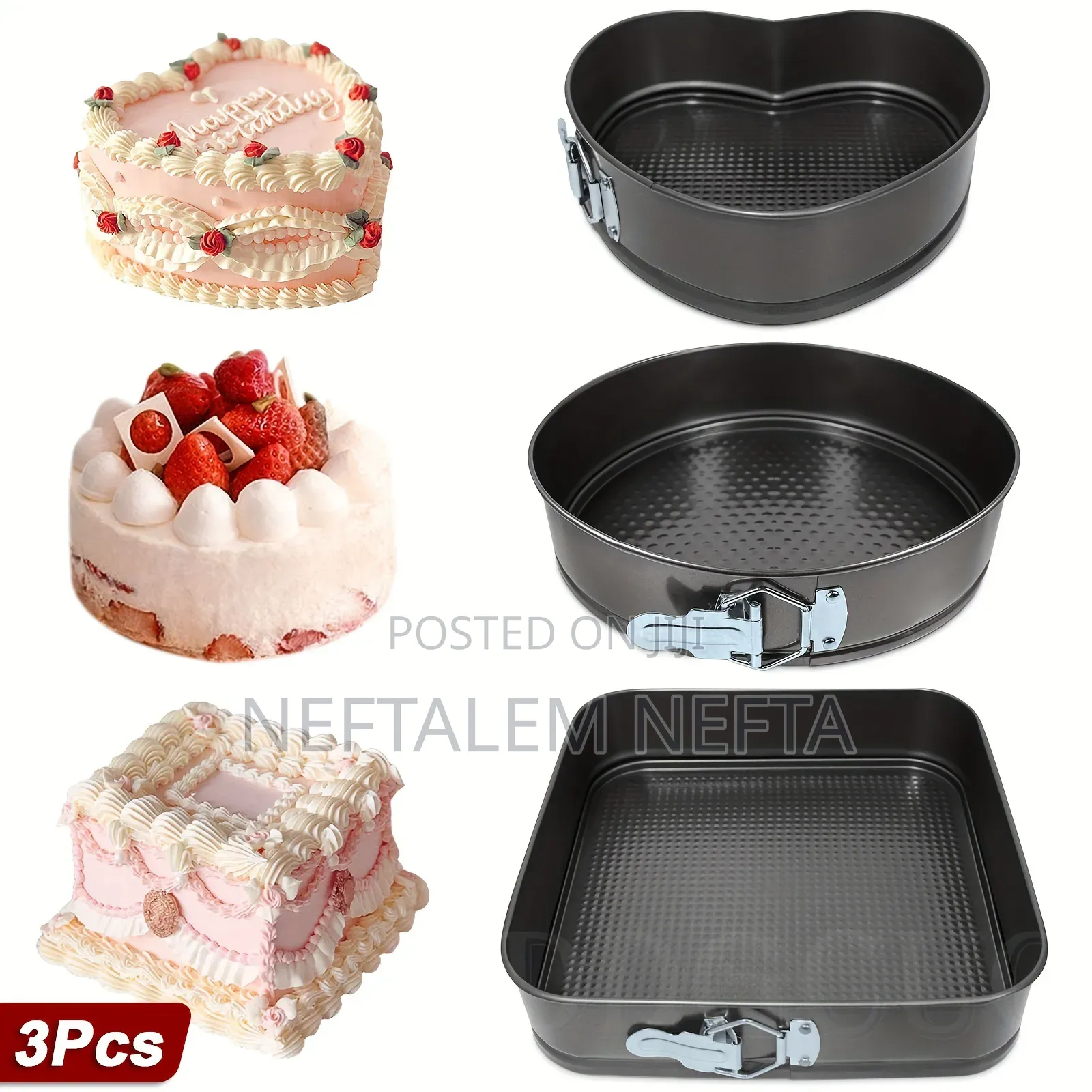 3 PCS Shappe Cake Mould