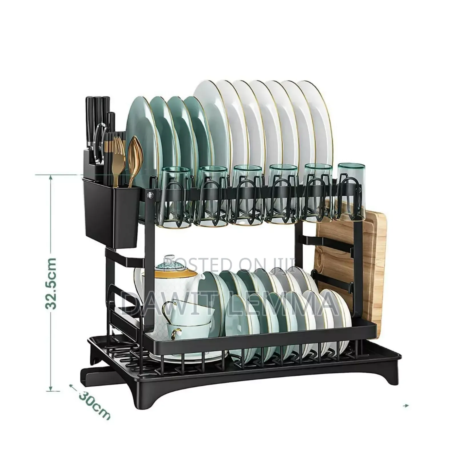 2-tier Kitchen Dish Drying Rack /የእቃ ማድረቂያ ማንጠፍጠፊያ