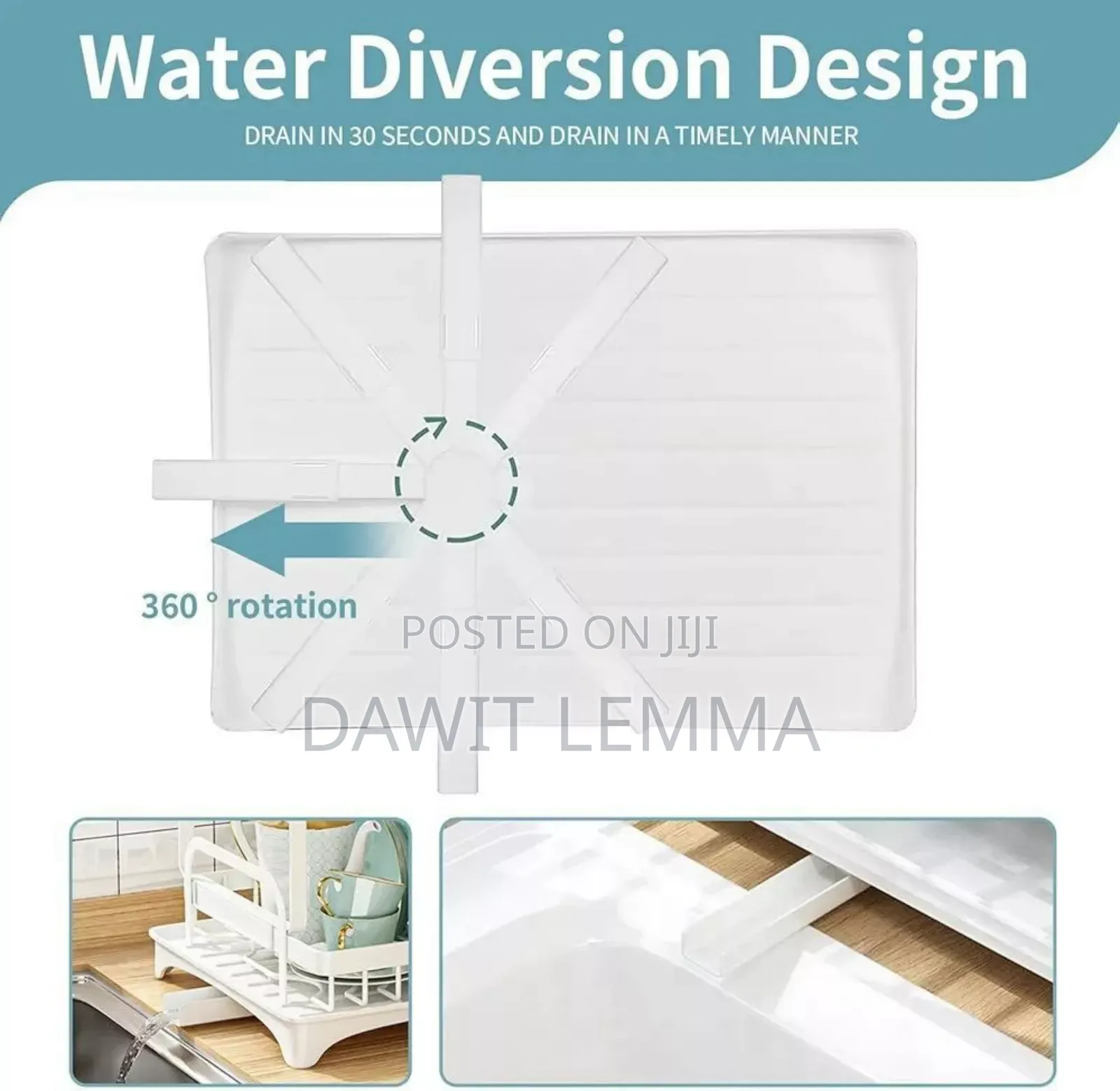 2-tier Kitchen Dish Drying Rack /የእቃ ማድረቂያ ማንጠፍጠፊያ