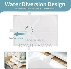 2-tier Kitchen Dish Drying Rack /የእቃ ማድረቂያ ማንጠፍጠፊያ